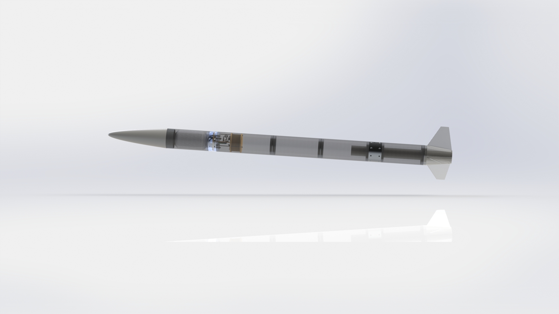 Daedalus full-vehicle engineering render in its solid-motor configuration